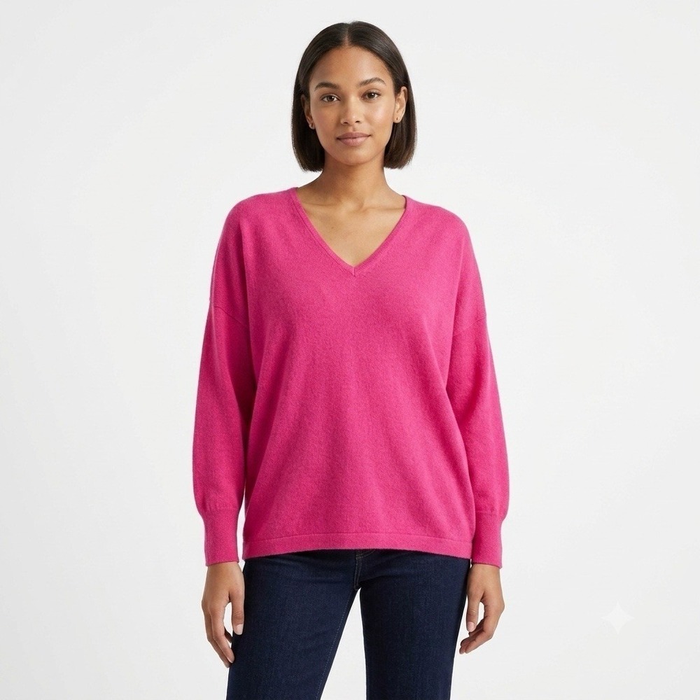 J Jill Women's Sweater Top XL Linen Pullover Coastal Blend Pink